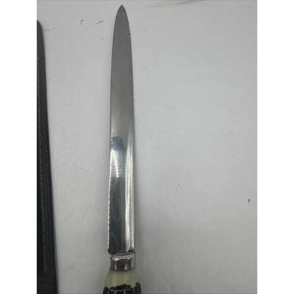 2 Vintage Crystal And Antler Or bone Letter Mail Opener Japan - Picture 9 of 11